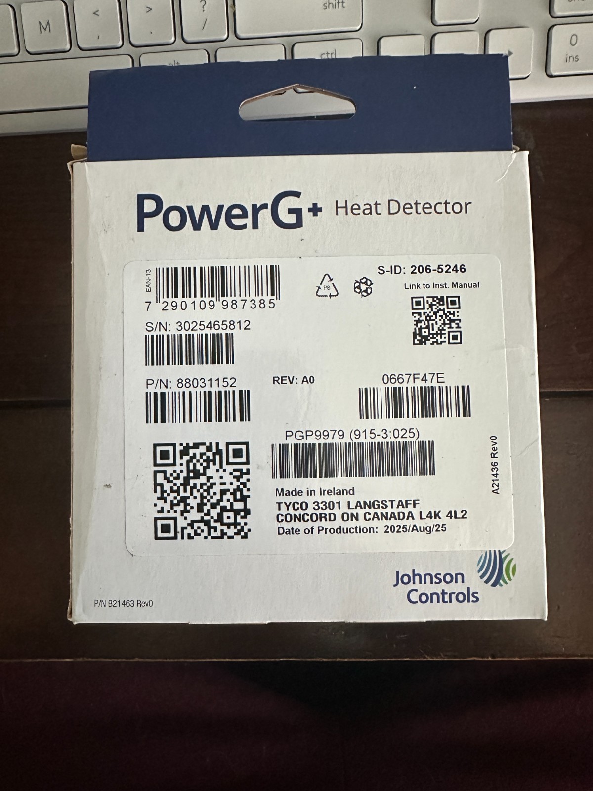 DSC PowerG+ PGP9979 PGP Wireless Heat Detector 915 MHz