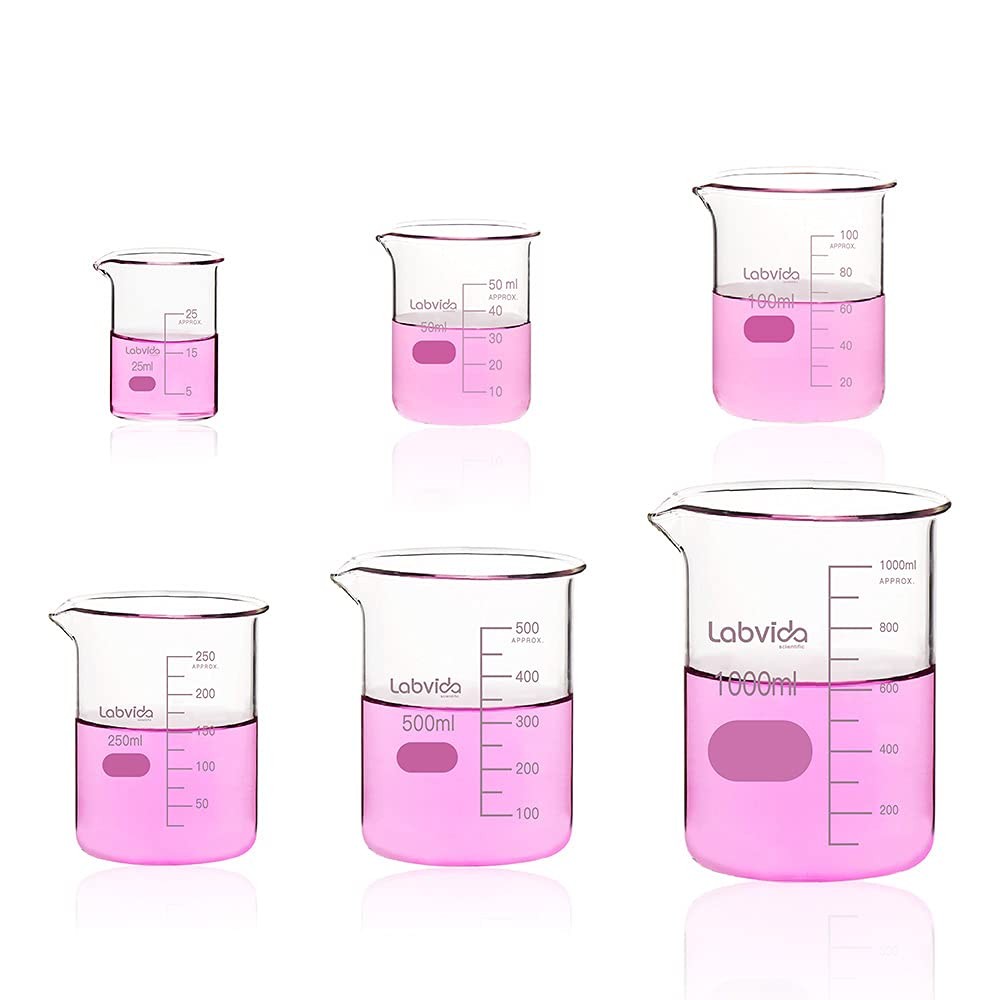Upgrated 6 Size Low 25ml, 50ml, 100ml, 250ml, 500ml, 1000ml, Pink