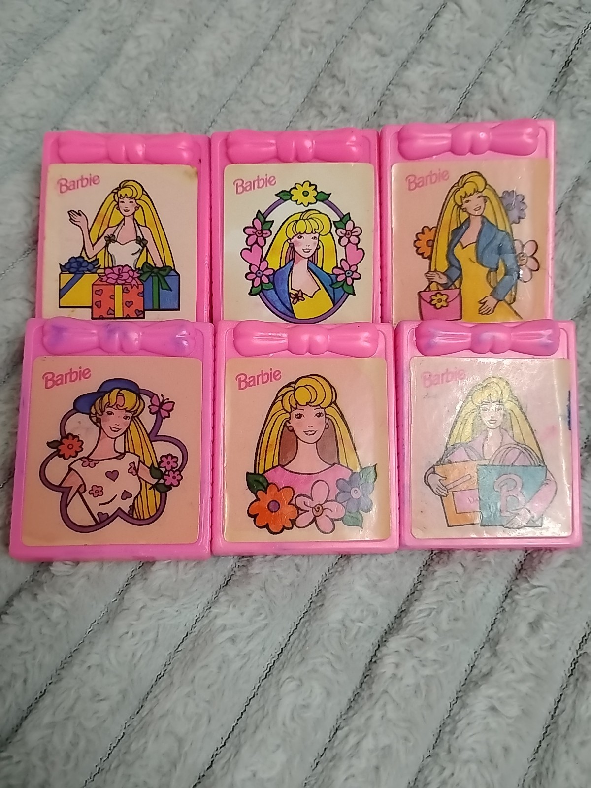 Vintage BARBIE FUN STAMPER SET 1990s 6 Stamp Set