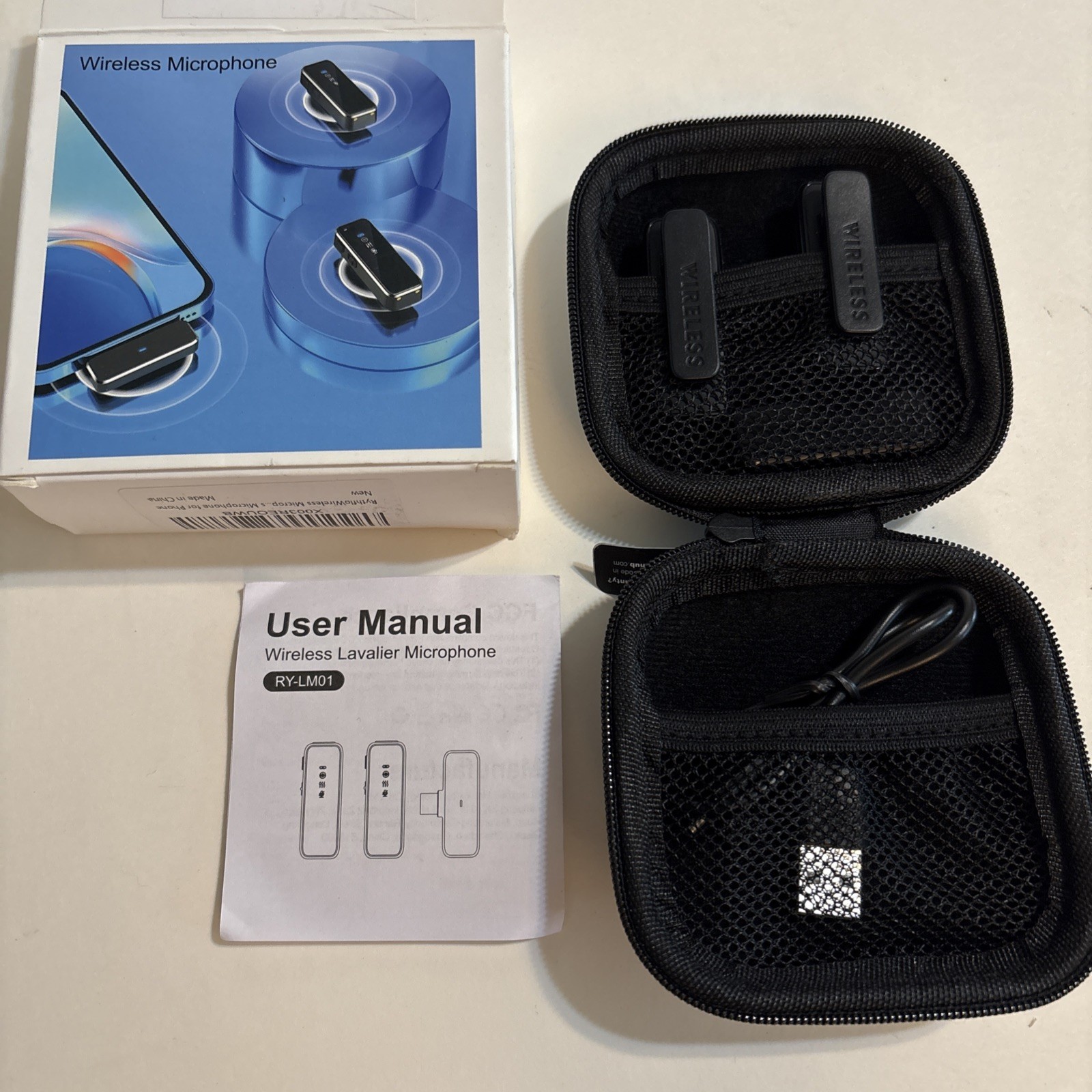 Rythflo Wireless Lavalier Microphone Combo RY-LM01 Dual Pickup Noise Reduction