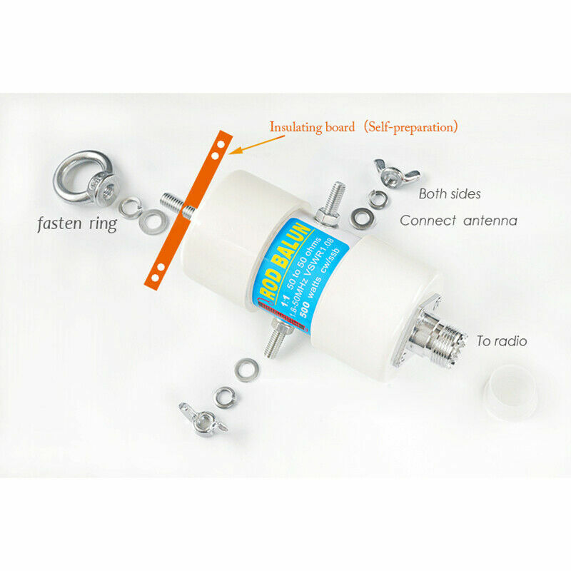 1:1 Waterproof HF Balun for 160m - 6m Bands (1.8 - 50MHz) 500W Waterproof