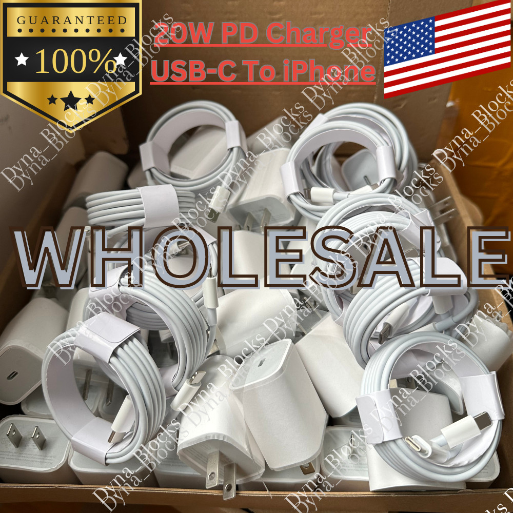 For iPhone 14 13 12 11 iPad XR 20W USB C Power Adapter PD Fast Charger Cable LOT