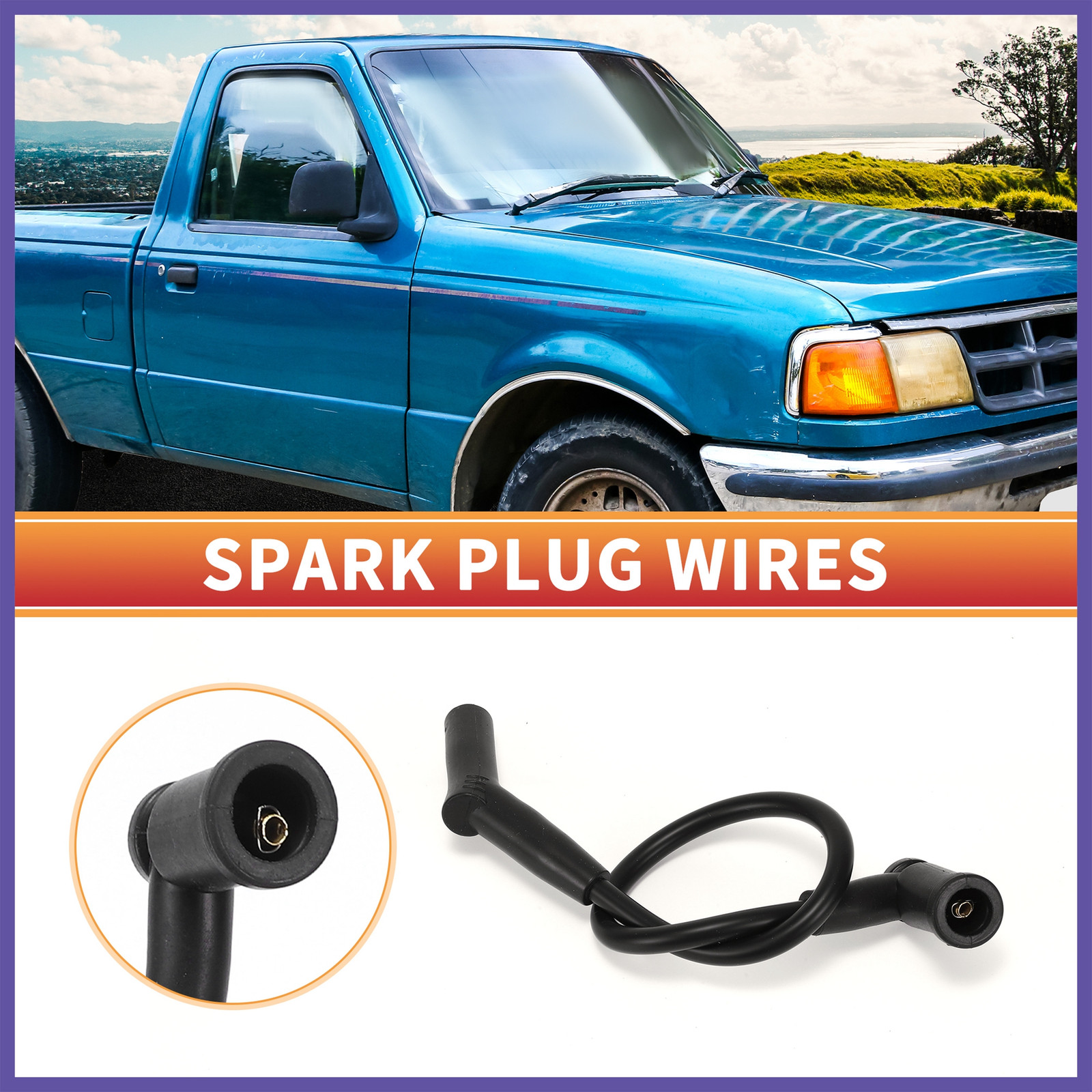 6Pcs Spark Plug Wire Ignition Coil Cable for Ford for Ranger V6 3.0L 2004-2007