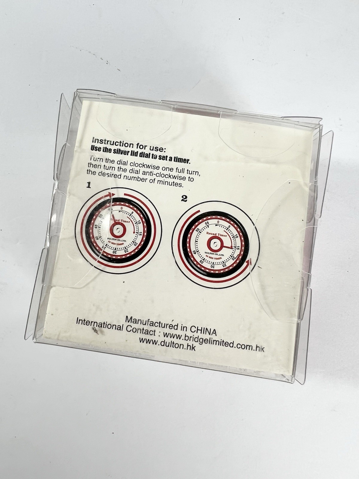Dulton Co Ltd 55 Minute Kitchen Round Timer Magnetic Red Mechanical Retro