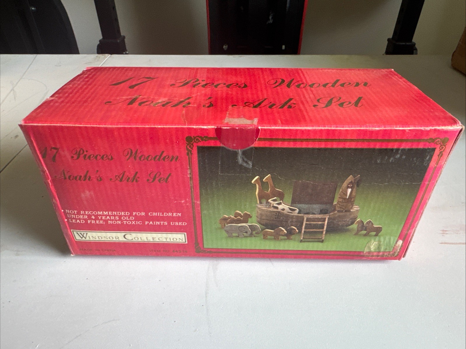 Vintage Windsor Collection 17 Piece Wooden Noah’s Ark Set New Complete B3