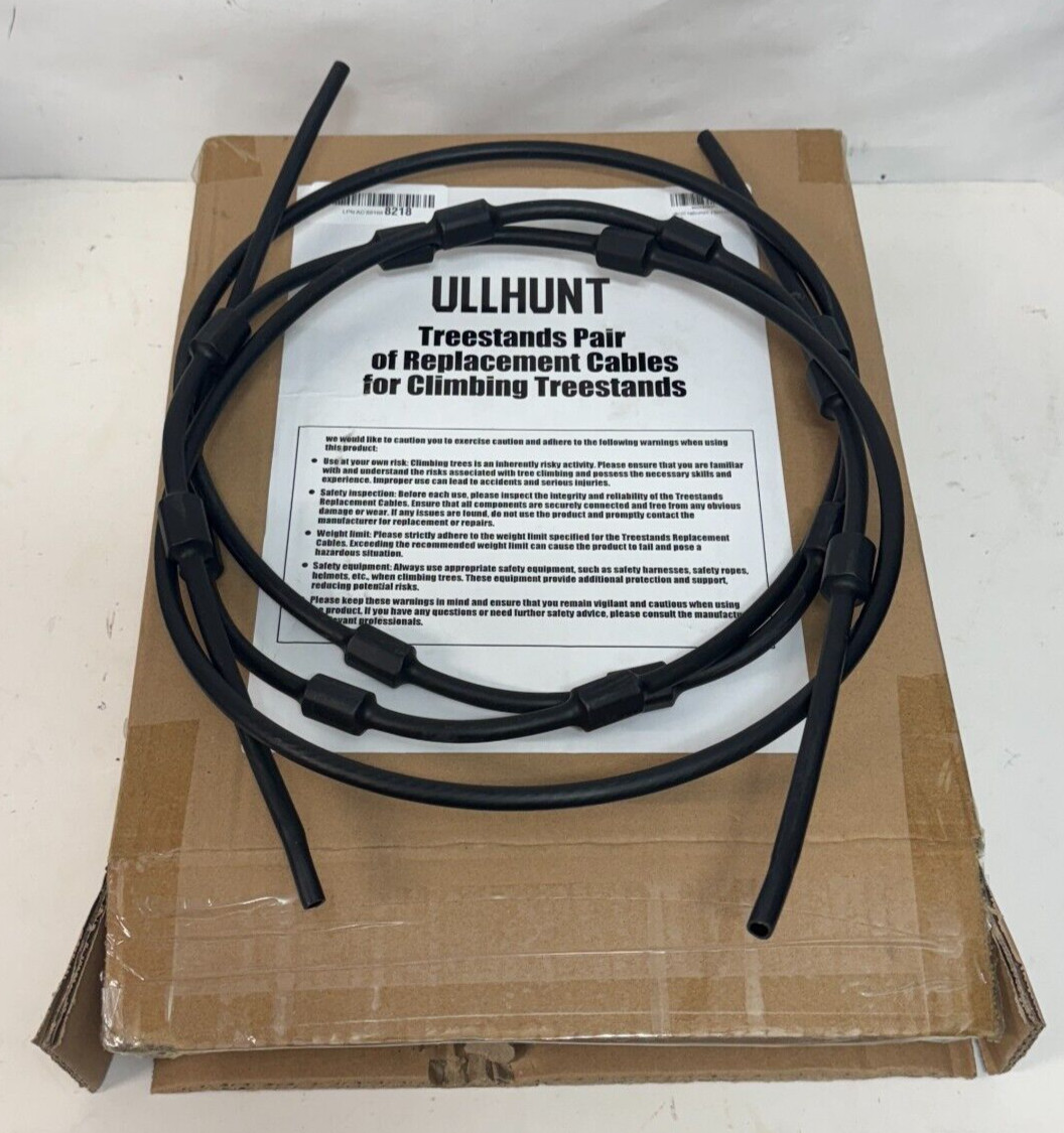UllHunt Treestands Pair of Replacement Cables for Climbing Treestands, Black