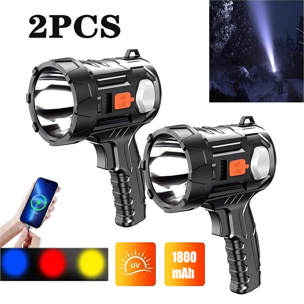 900000000LM Bright Solar/USB Rechargeable LED Spotlight Flashlight Searchlight