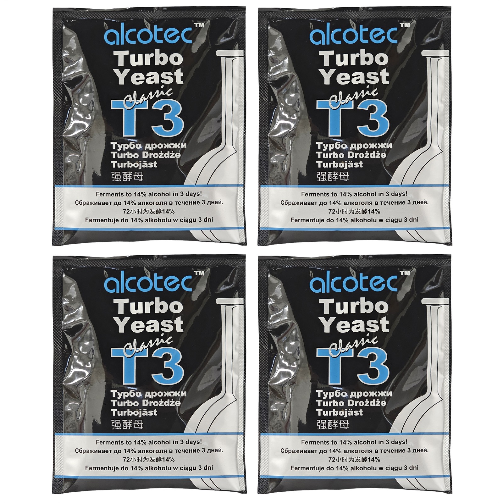 Alcotec Turbo Yeast Classic T3 120g (Pack of 4)