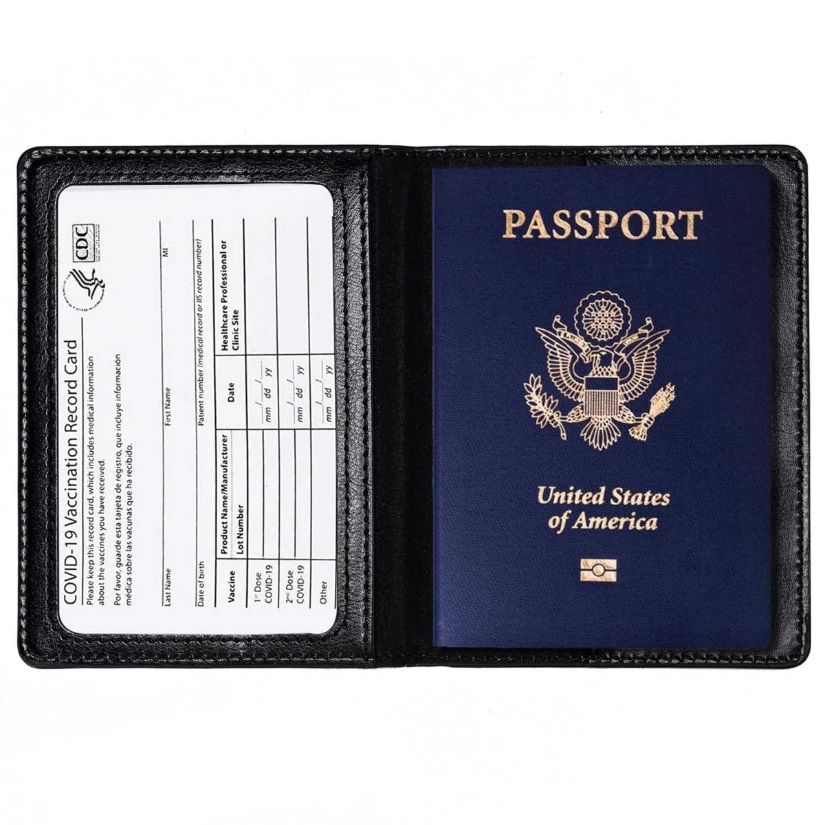 Passport Holder Black Home Kitchen Durable Multipurpose