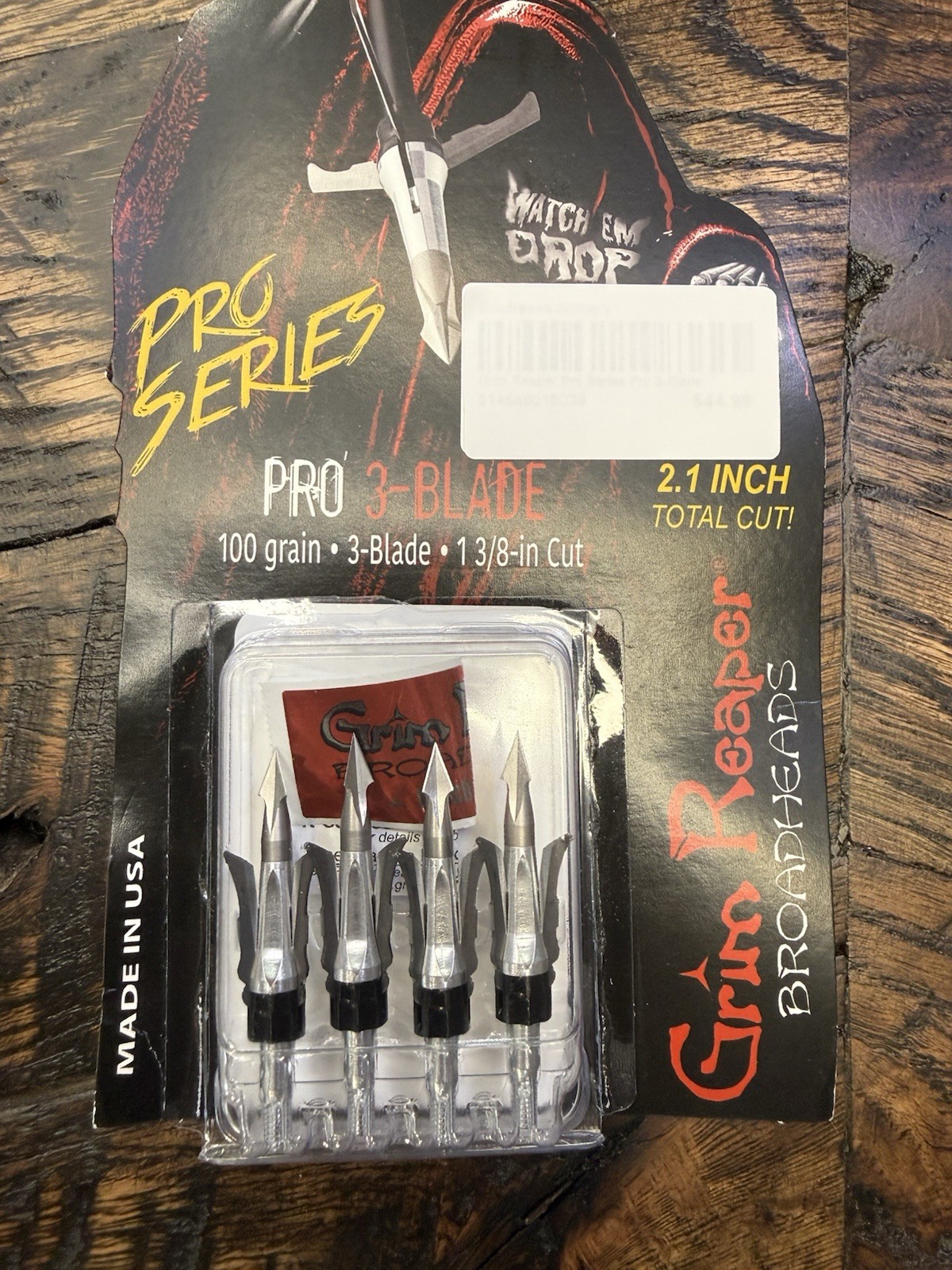 Grim Reaper Pro Series Broadheads - 100gr. - 3 blade - 4 Pack - 1603
