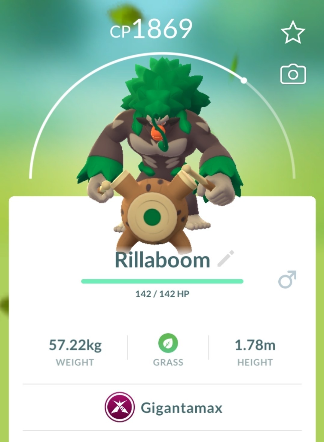 Pokémon Gigantamax Rillaboom Go - Read Description