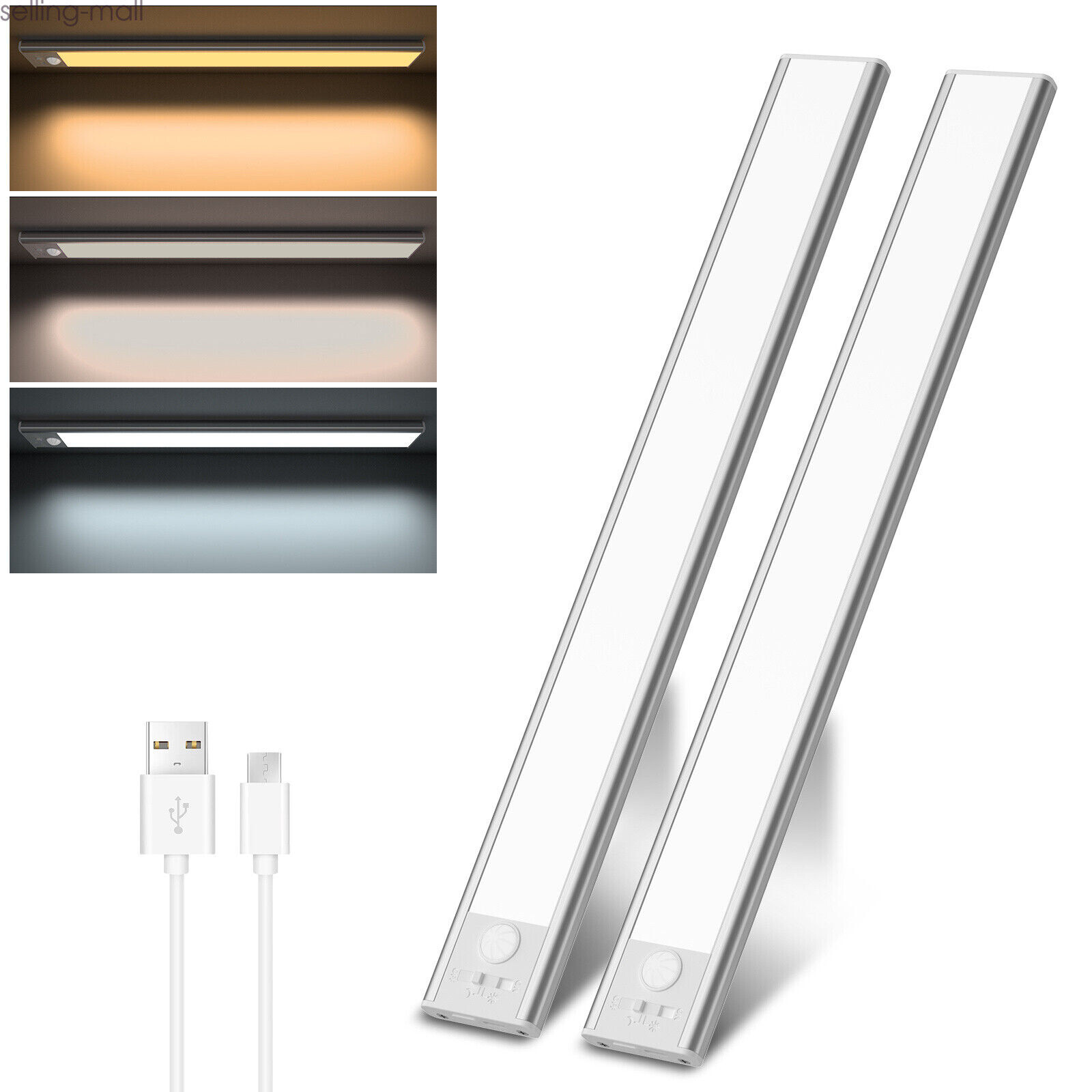 80/104/146 LED Under Cabinet Lighting Motion Sensor Stick-on Night Light Bar
