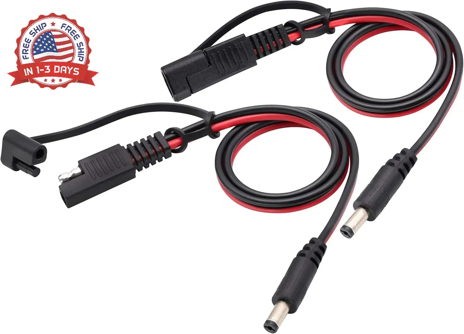 DC to SAE Connectors Cable SAE Plug to DC 5.5mm x 2.1mm Male Adapters Cables for