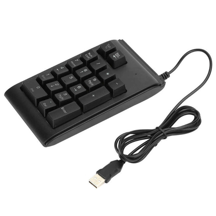 19 Keys Number Keyboard USB Wired Numpad Mini Numeric Keypad with LED Backlight
