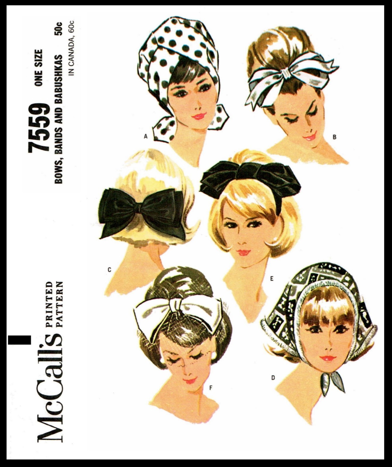McCall's #7559 BABUSHKA Turban BOWS Hats Caps Fabric Sew Pattern Chemo Alopecia