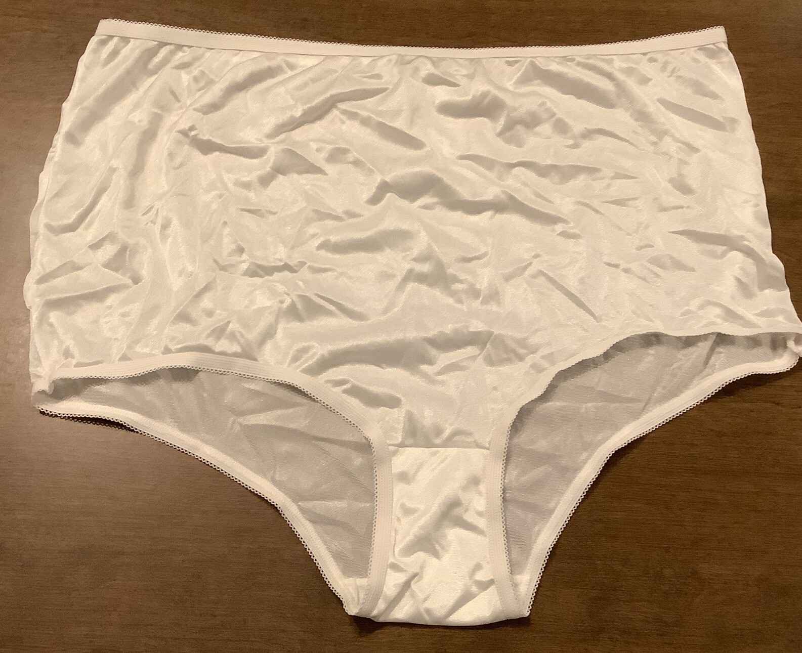Vintage Castle Harbor Nylon Full Coverage Granny Brief Panties White Size 13