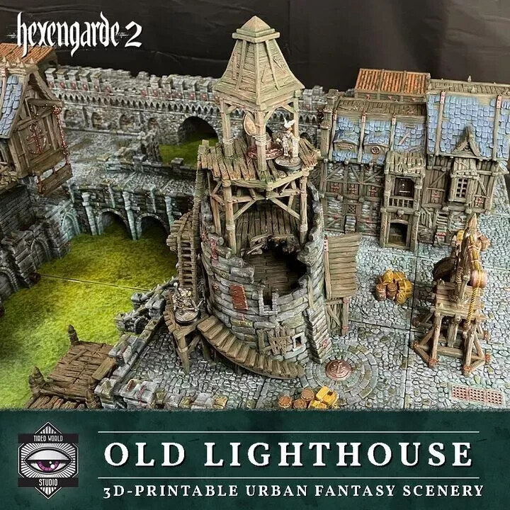 PAINTED Old Lighthouse Hexengarde 2 - Warhammer Mordheim D&D Old World Terrain