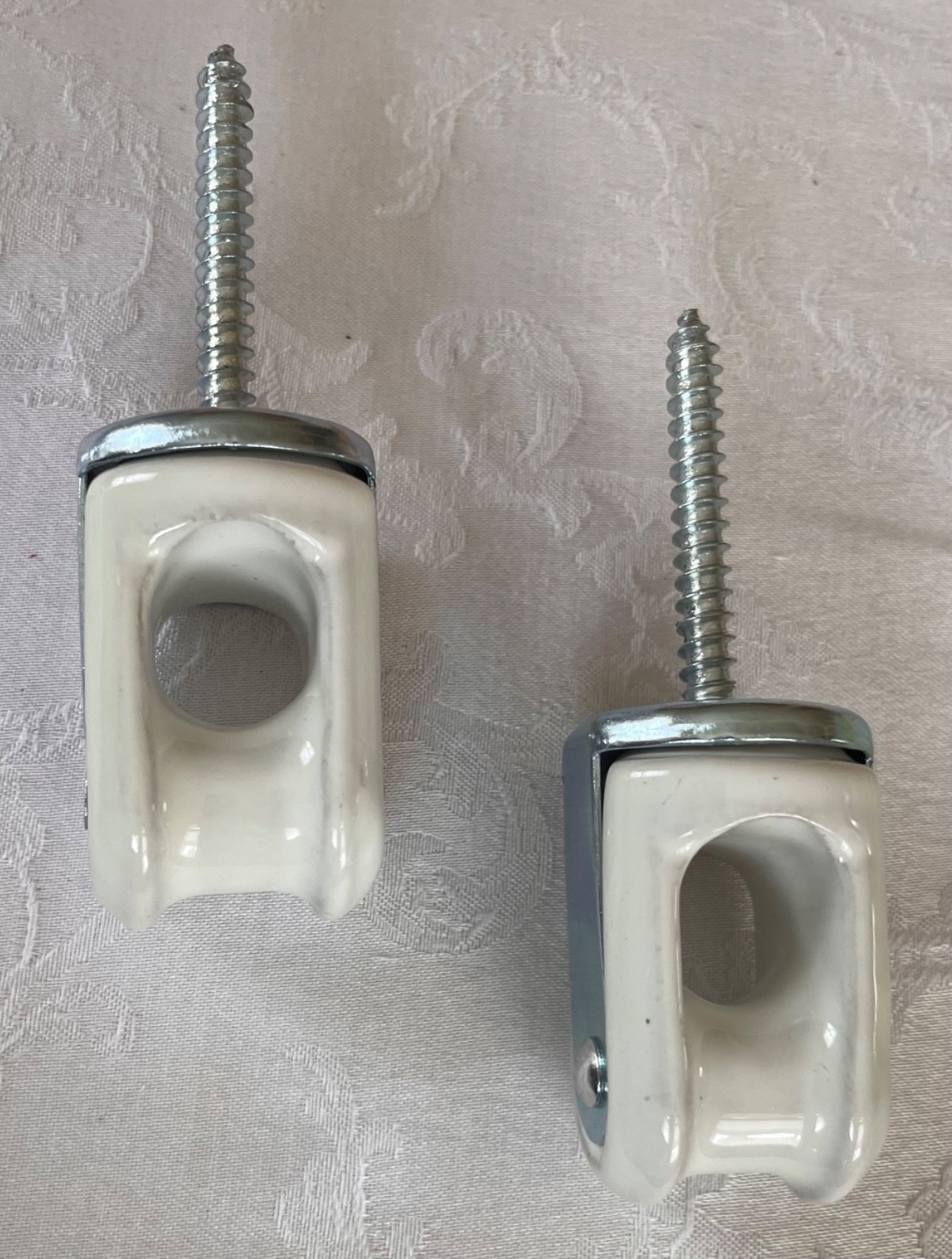 Morris Heavy Duty Reinforced Wire Holder Porcelain 3/8" x 2-1/4"  qty 2