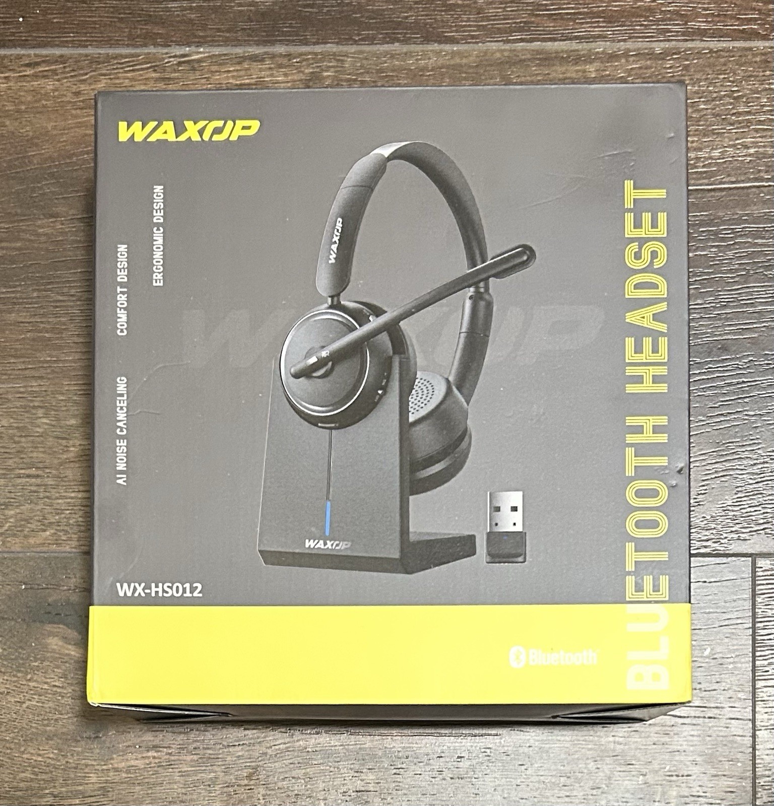 WAXOP WX-HS012 Bluetooth Noise Canceling On-Ear Boom Headset Stand Black