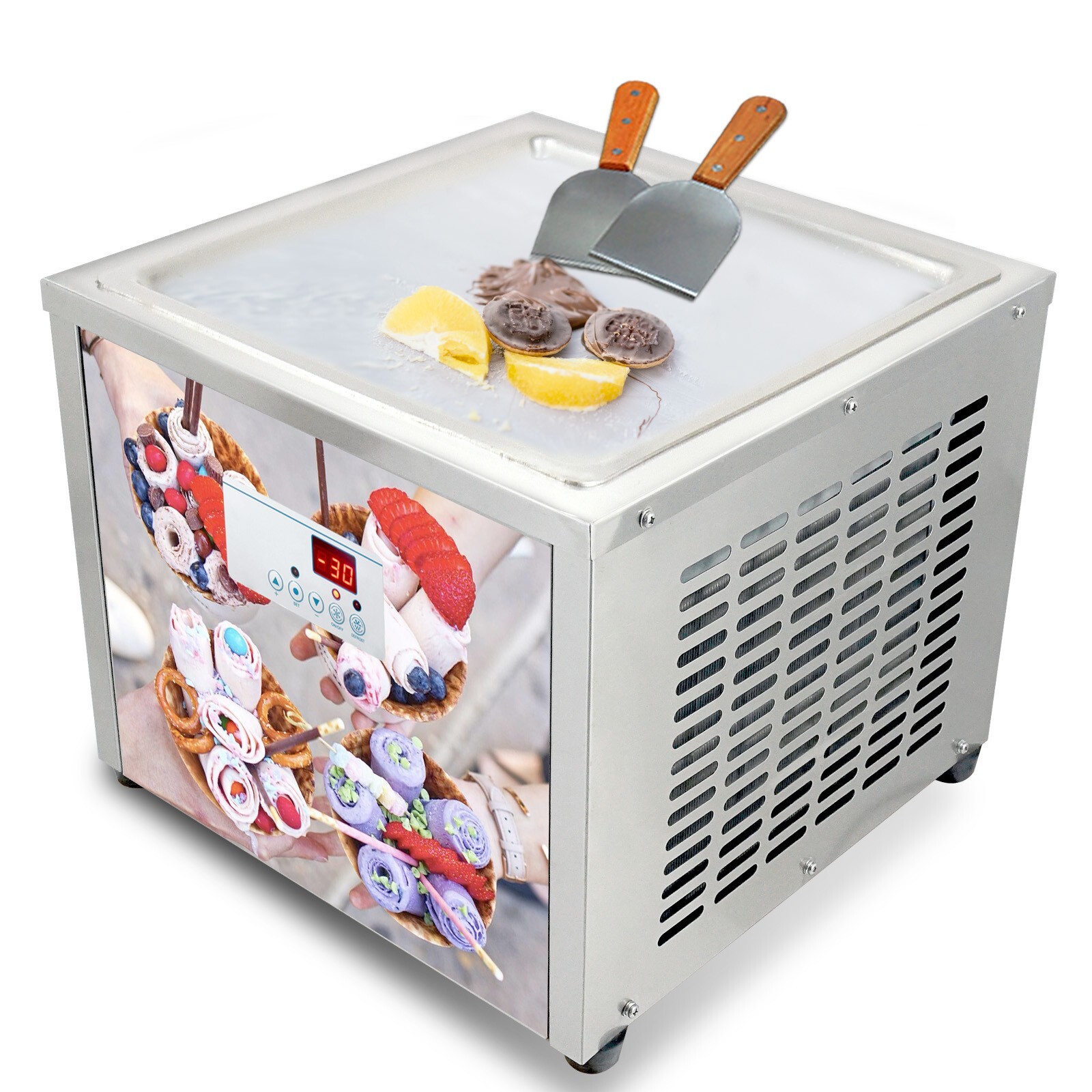 USA Kolice Commercial Countertop Fried Ice cream Machine 18"X18" Square Pan