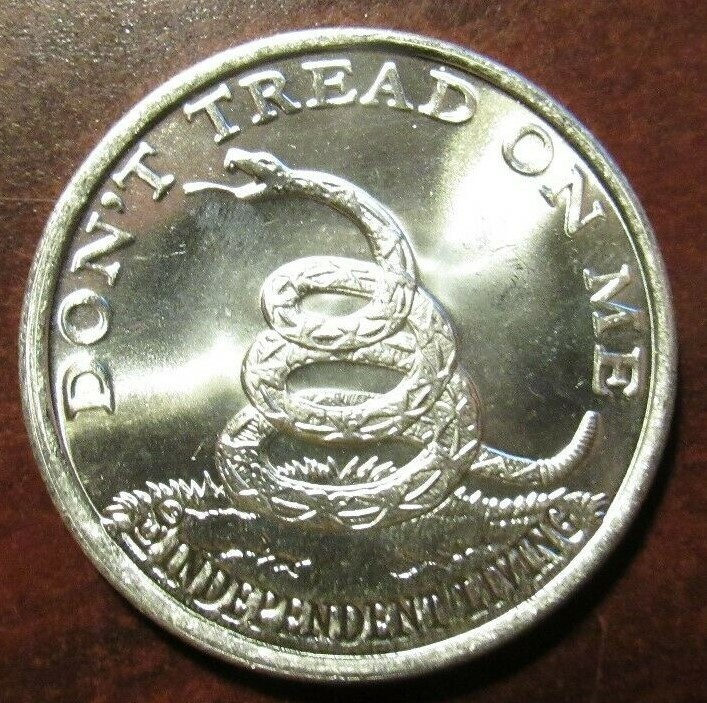 Don't Tread on Me 1 Troy Oz. .999 Fine Silver Round - 2A