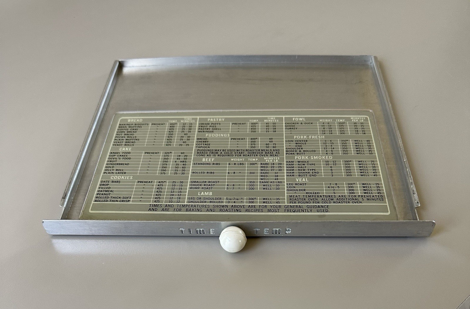 Westinghouse Roaster Oven RO-5411 RO-541 RO-91 Pull Out Time Temp Tray Drawer