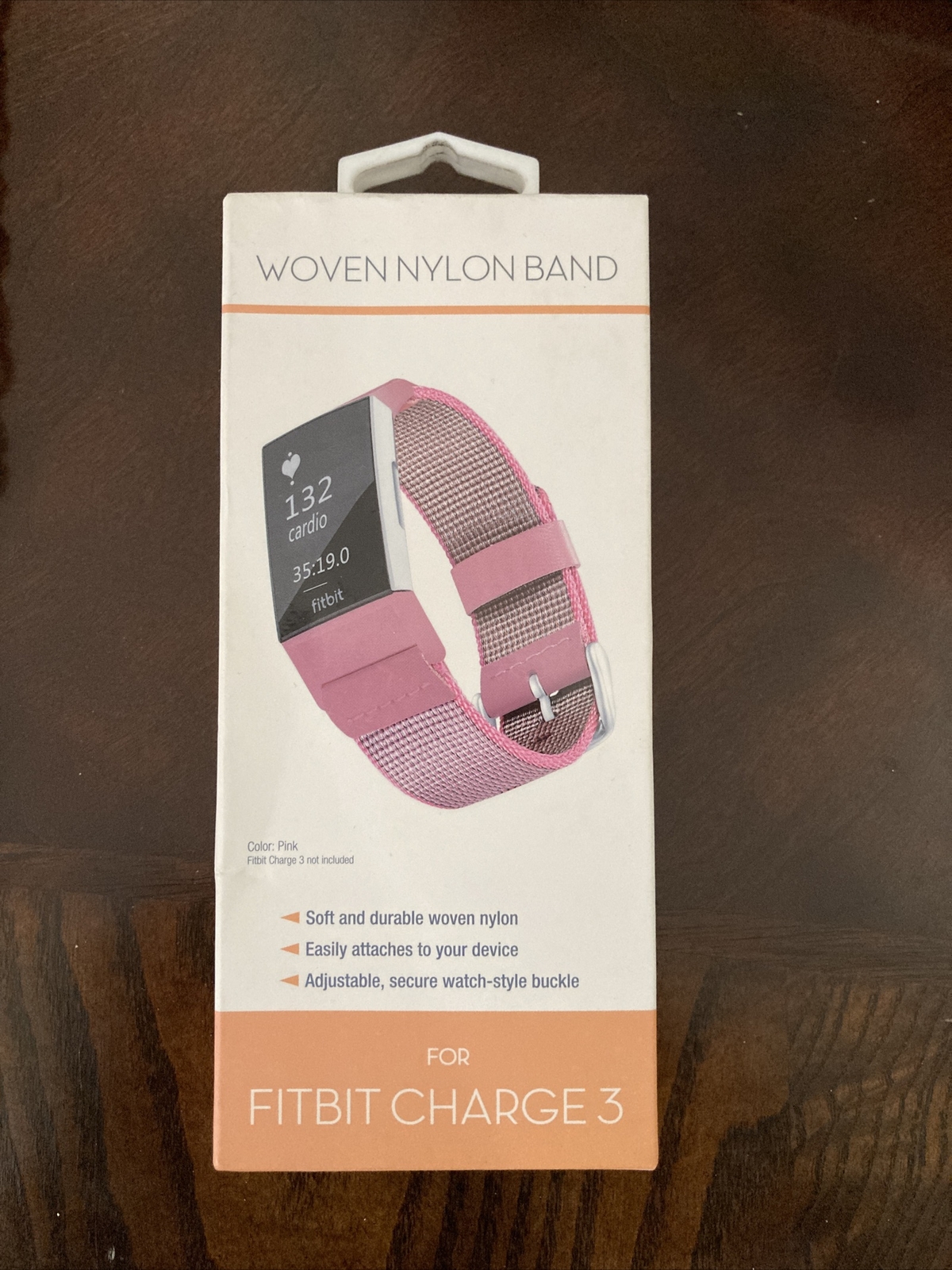 Woven Nylon Band IN PINK For Fitbit Charge 3 / 4 NEW IN BOX W/ FREE SHIPPING