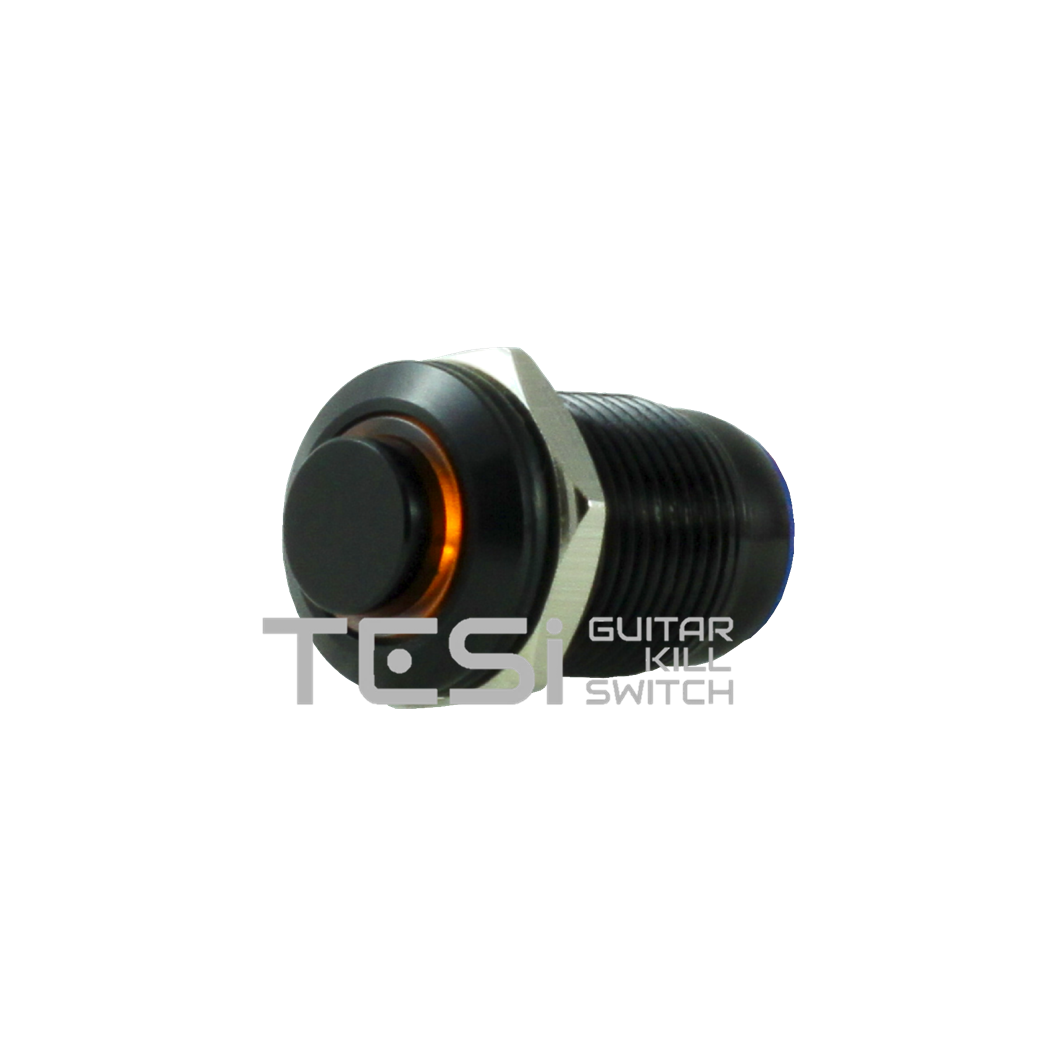 Tesi POCO 12MM LED Momentary Push Button Guitar Kill Switch Black/Yellow