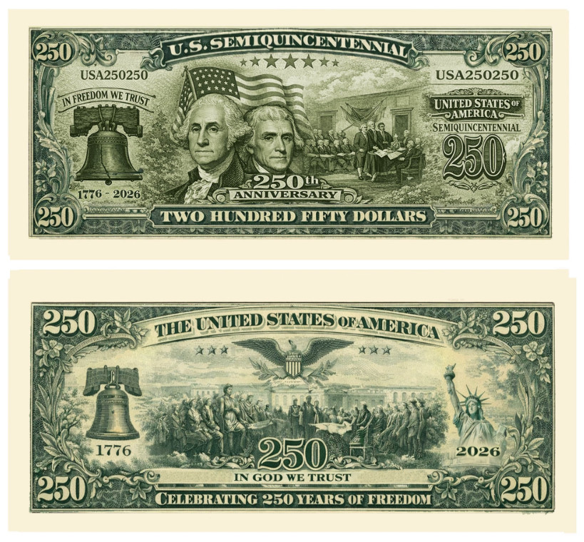 100 Pack America 250th Anniversary Dollar Bill USA Freedom Note - FREE GIFT