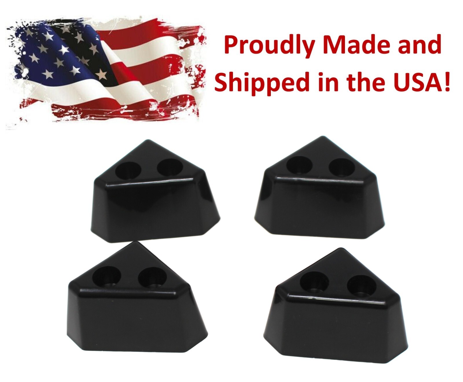 4 Pack Of BlackPlastic Furniture Triangle Corner Legs - Chair Sofa Couch