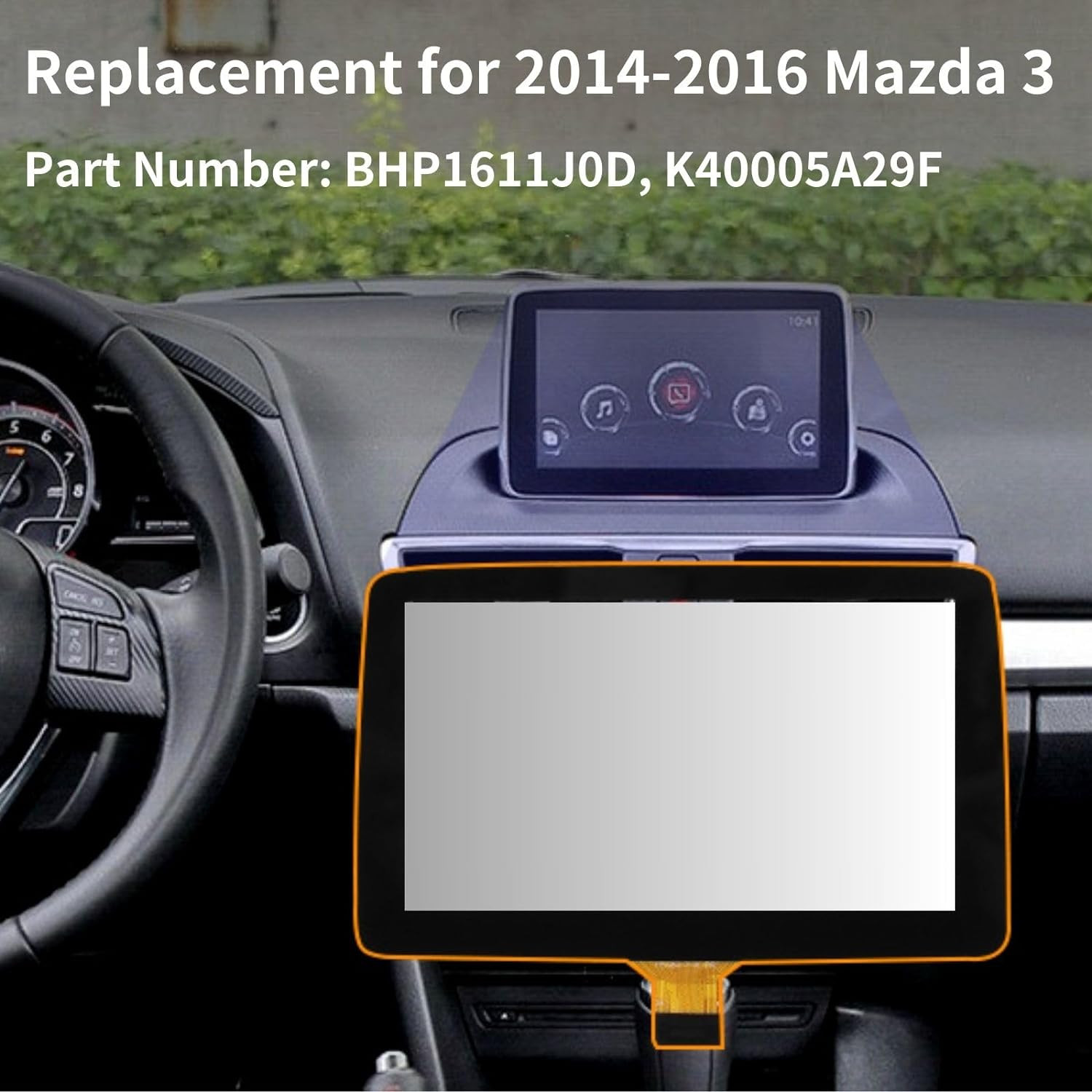 7" Touch Screen Digitizer Replacement for 2014 2015 2016 Mazda 3 2016 MX-5 CX-3