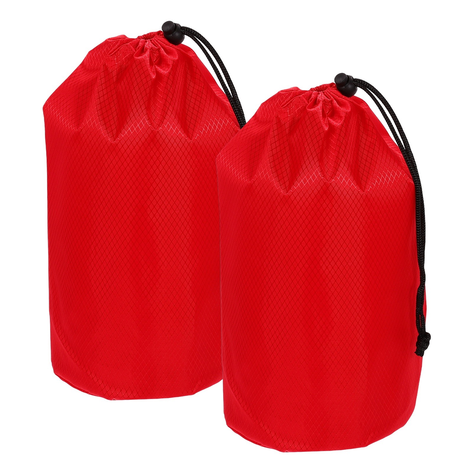 Stuff Sack, Waterproof Ditty Bags with Toggle 6x12In & 2 Pack & Red