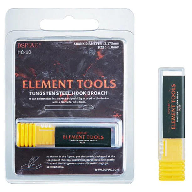 Dspiae HC-03 Element Tools Tungsten Steel Hook Broach 0.3mm'