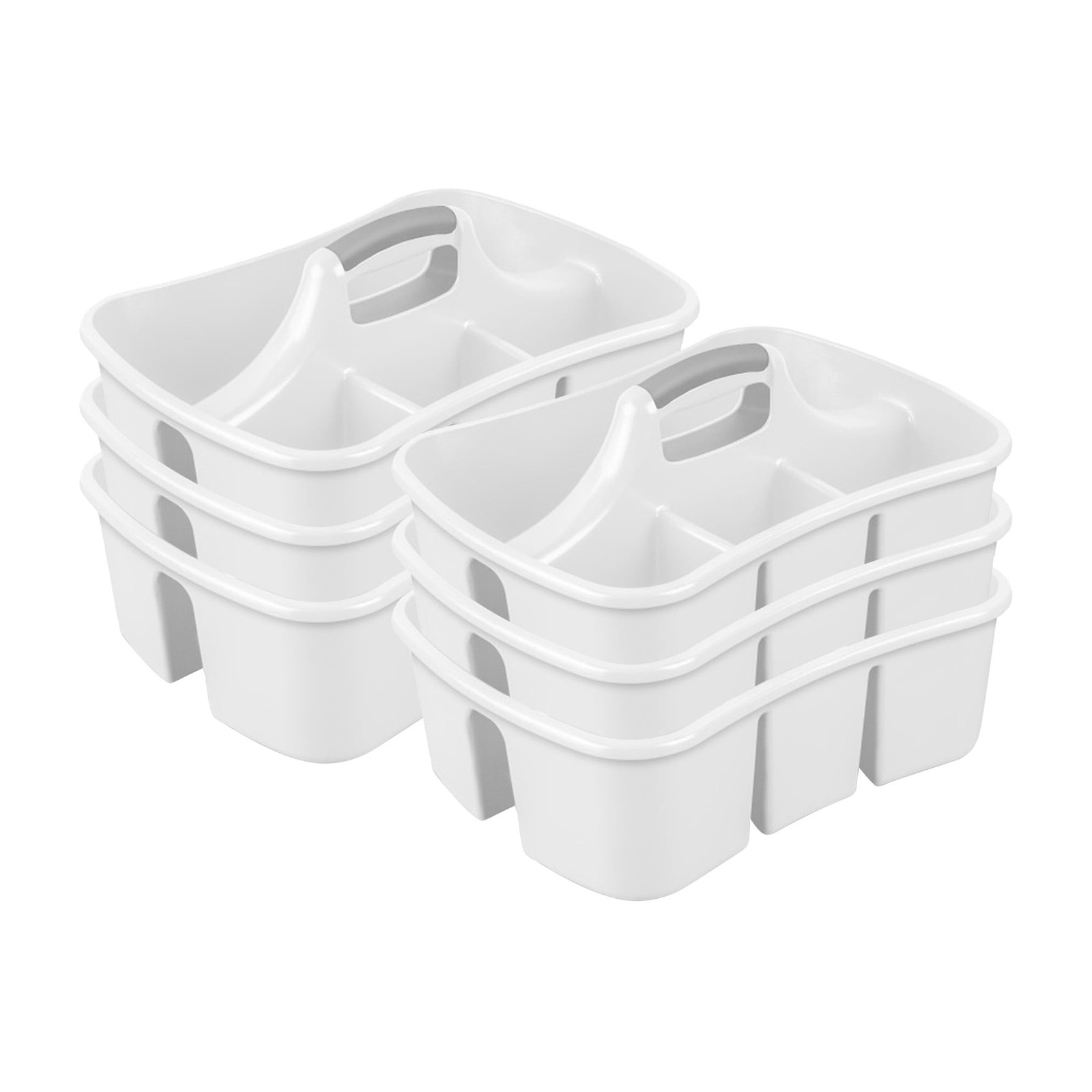 Divided Ultra™ Caddy, Easy Carry, Handy Plastic Utility Storage, White
