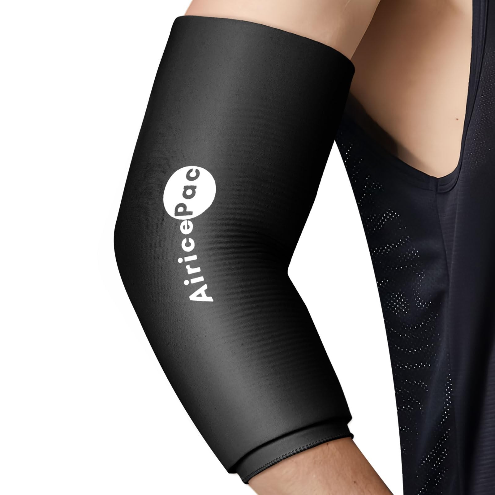 AiricePac Elbow Ice Pack Wrap, Tennis Golfers Sleeve standard-black, Black