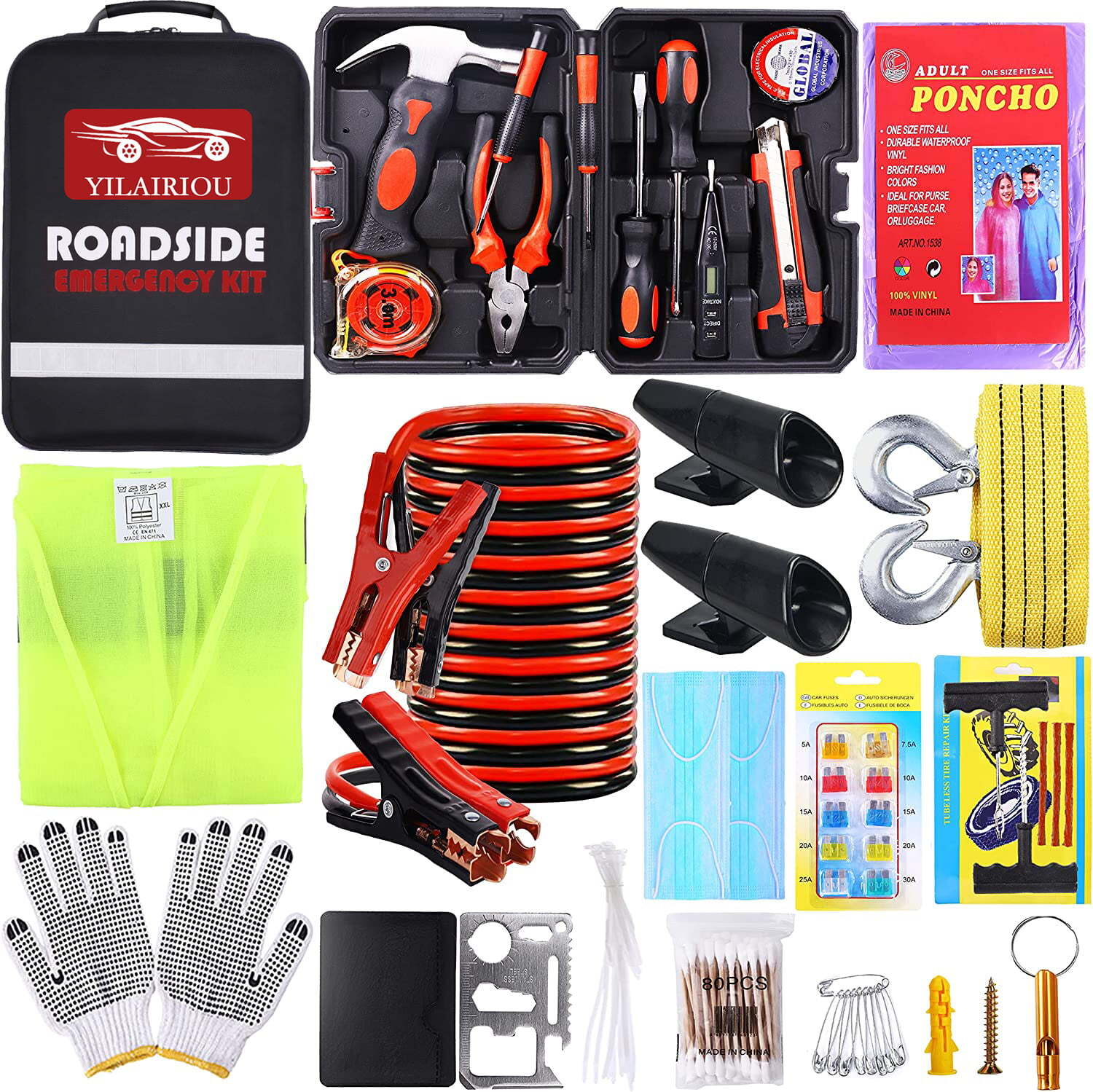 Auto Emergency Roadside Multipurpose Kit Car Safety Roadside Assistance