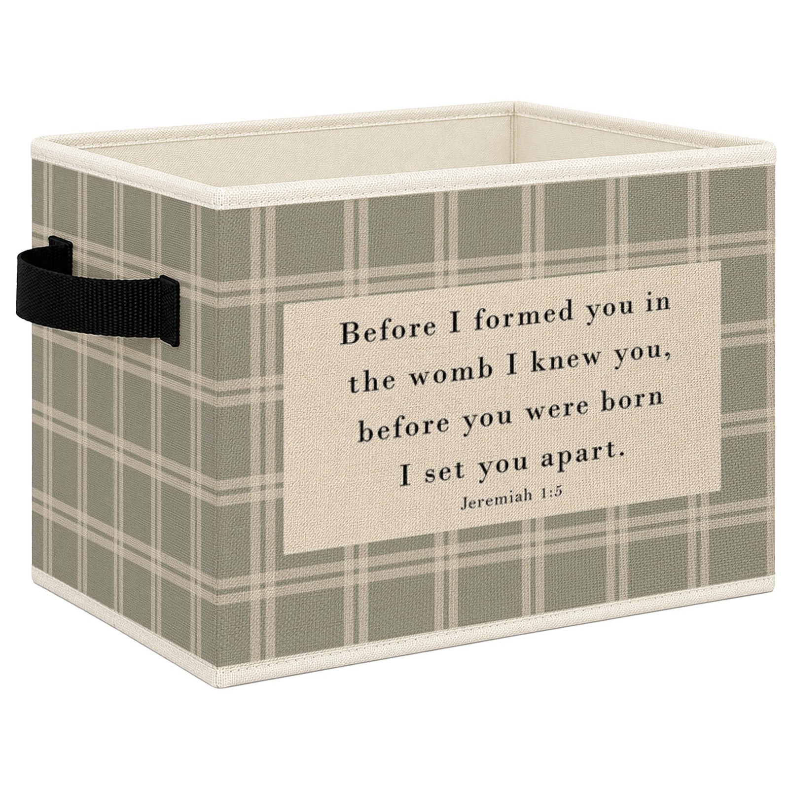 Christian Nursery Foldable Storage Bins Box with Handles, Bible Verse Religio...