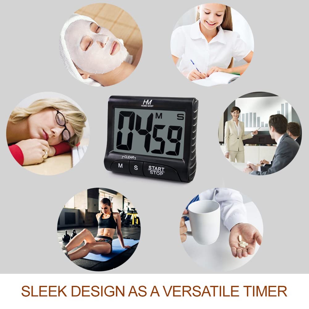 3" Large Display Kitchen Timer - Digital Timer Magnetic Back Loud Alarm On A ...