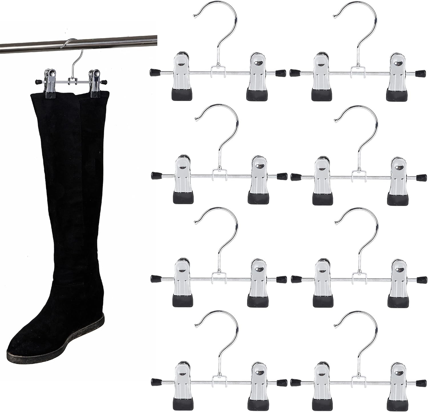 20 Pack 6" Metal Boots Hangers with 2 Adjustable Clips, Portable Multifunctional