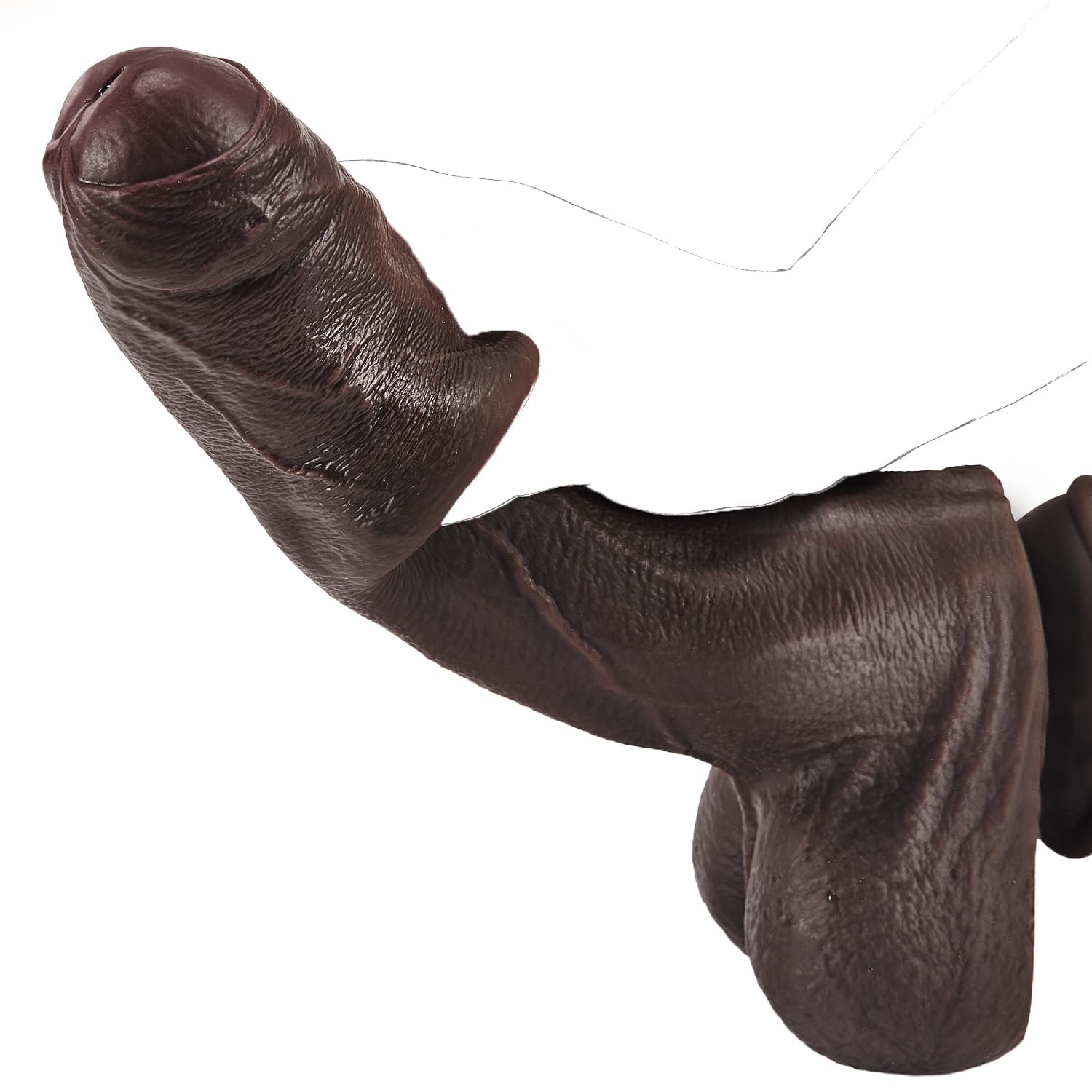 10'' Big Black Dildo with Movable Skin, Realistic Foreskin Dildo Uncut Dildos...