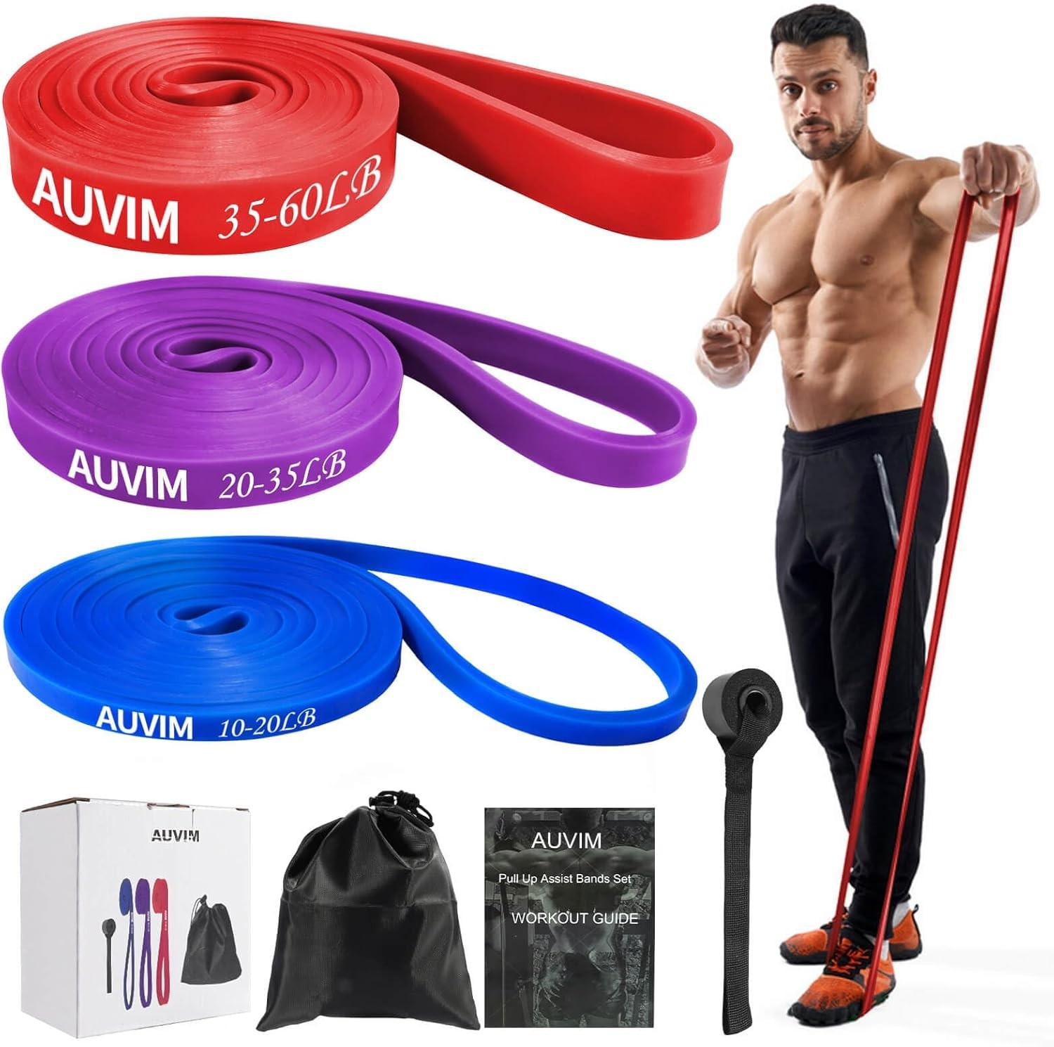 Resistance Bands Set Pull Up Bands 3 Different Levels Fitness Exercise Bands for