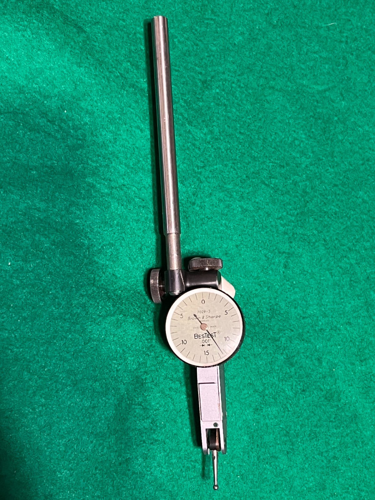 BROWN & SHARPE 7029-3 BESTEST DIAL INDICATOR .001", JEWELED ,SWISS MADE.