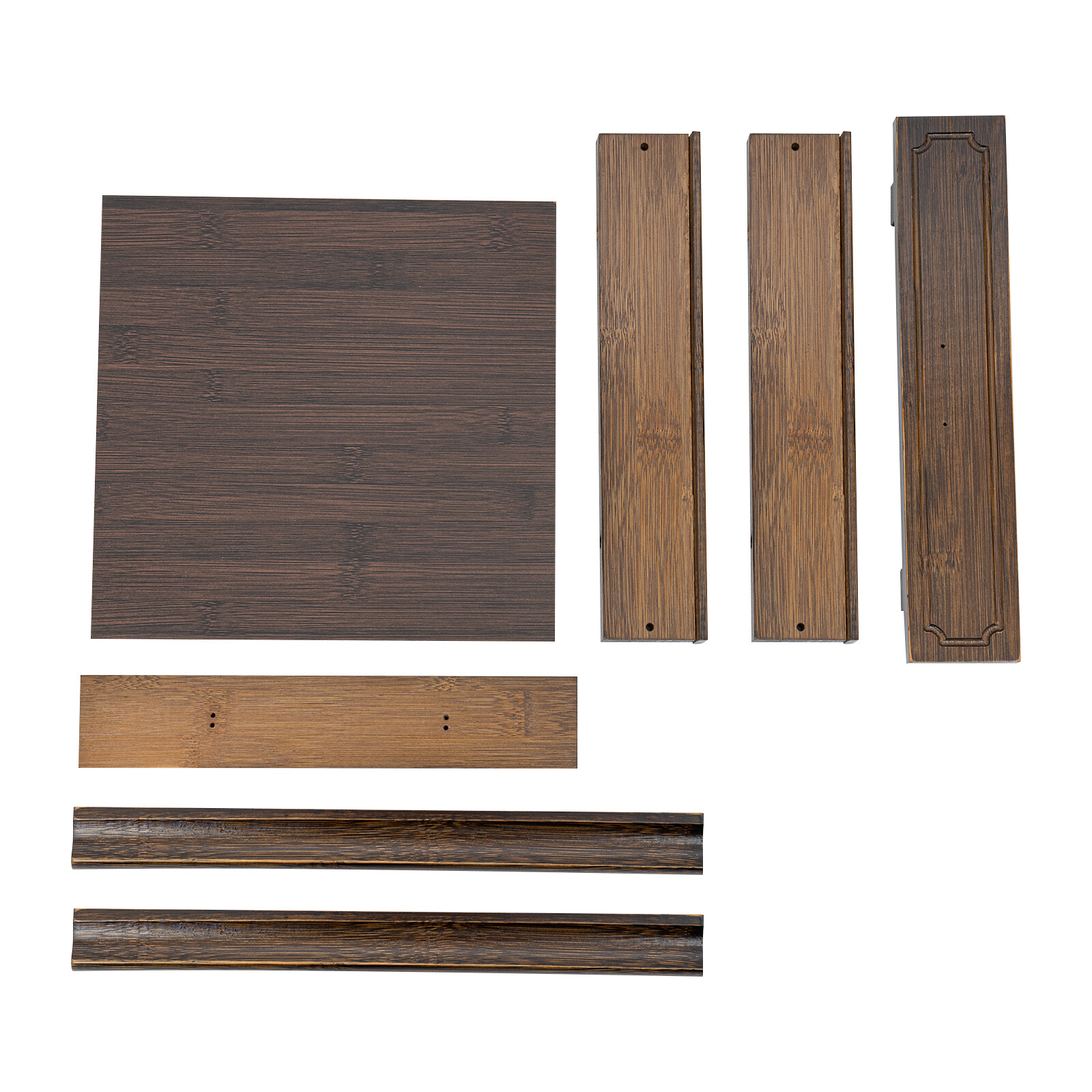 2 Tiers Walnut Sofa Table Bamboo Entryway Table Table With Storage Shelves