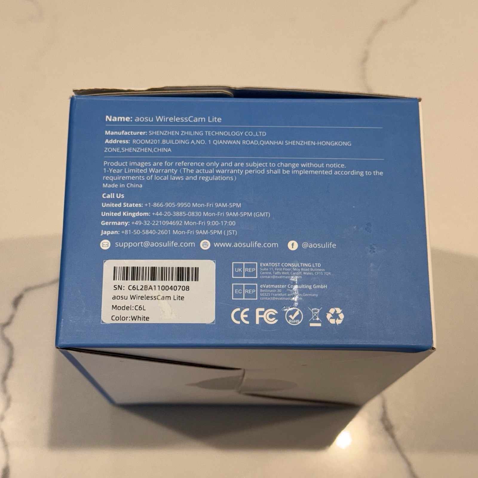 AOSU WirelessCam Lite Security Camera 2K/3MP QHD Model: C6L Open Box