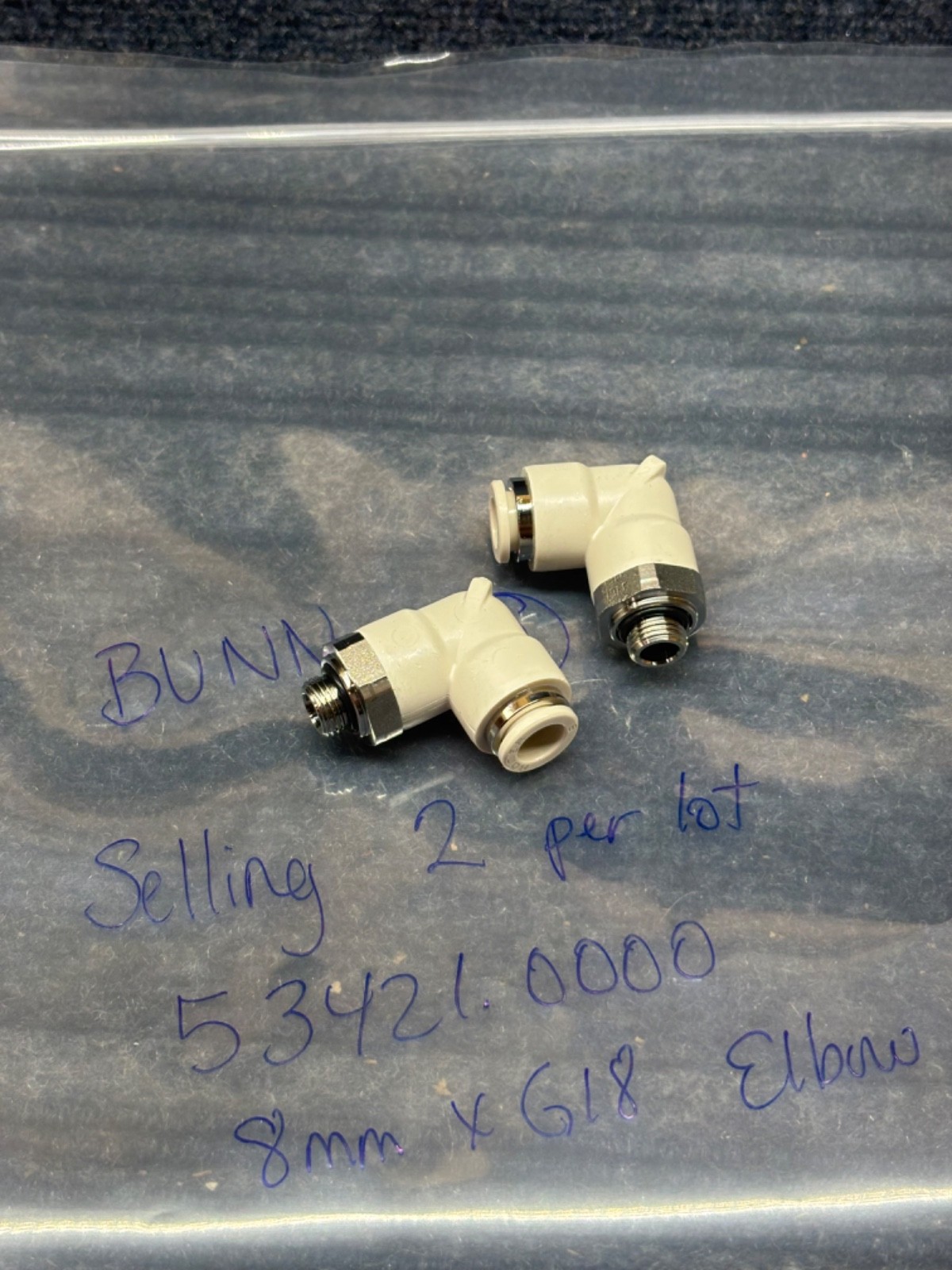 2 NEW BUNN 53421.0000 GENUINE OEM REPLACEMENT PART 90 degree elbow (P4)