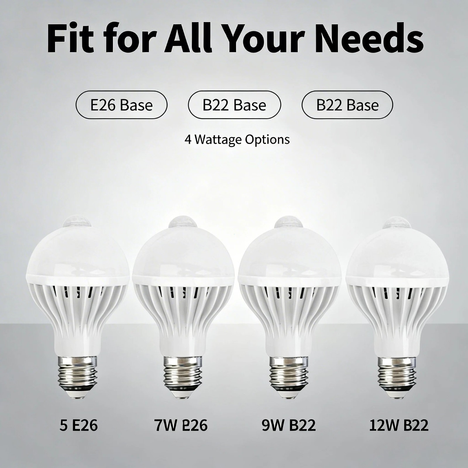 4-Pack to Dawn E26 PIR Motion Sensor Lamp 9W LED Bulb Light Infrared Motion
