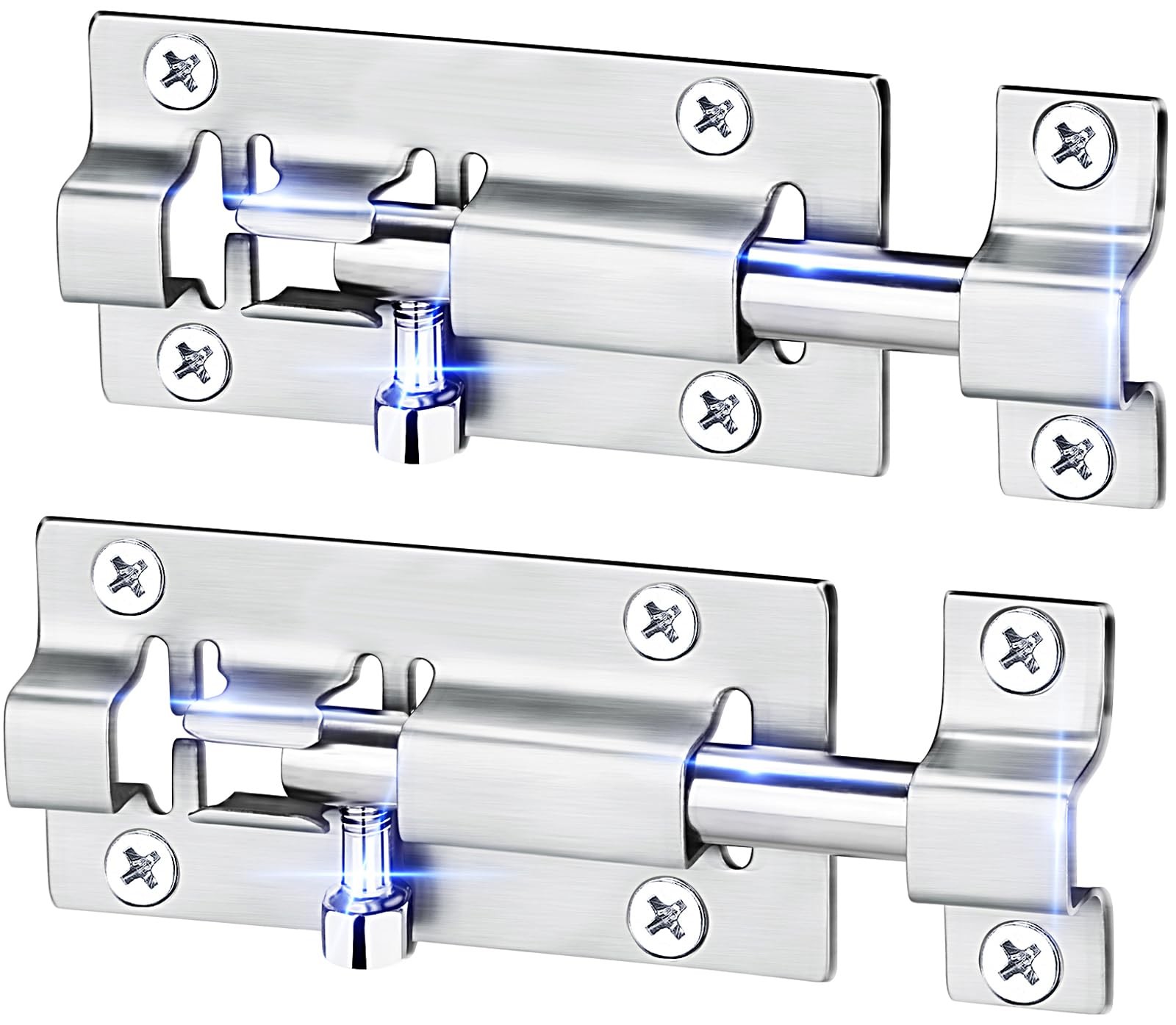FATLODA 2 Pack Barrel Bolt Latch, 3 Inches Slide Latch Lock, Thickened Stainless