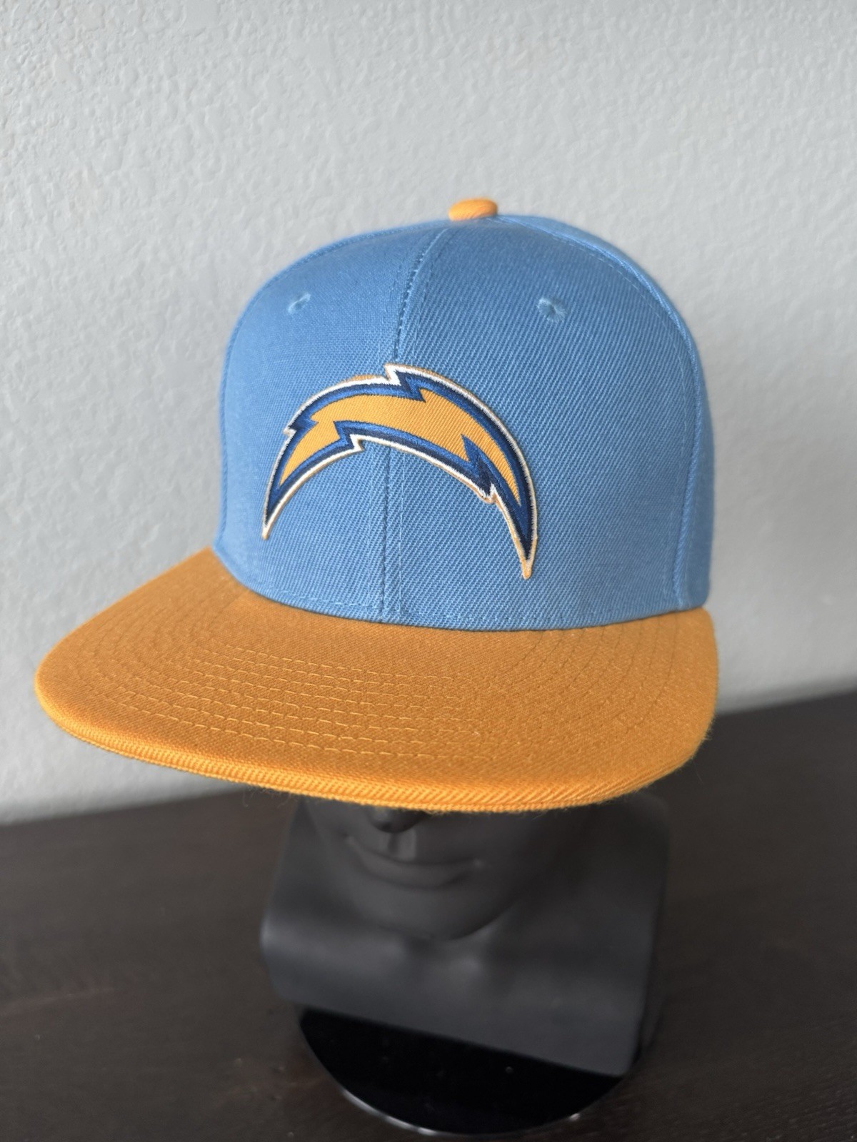 Los Angeles Chargers Powder Blue & Gold Bolt Logo Adult Flat Bill Snapback Hat