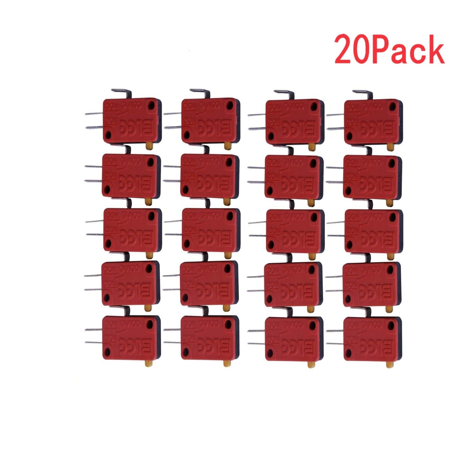20Pcs Red New 3 Pin Microswitch Push Button For Arcade Mame Jamma Games I
