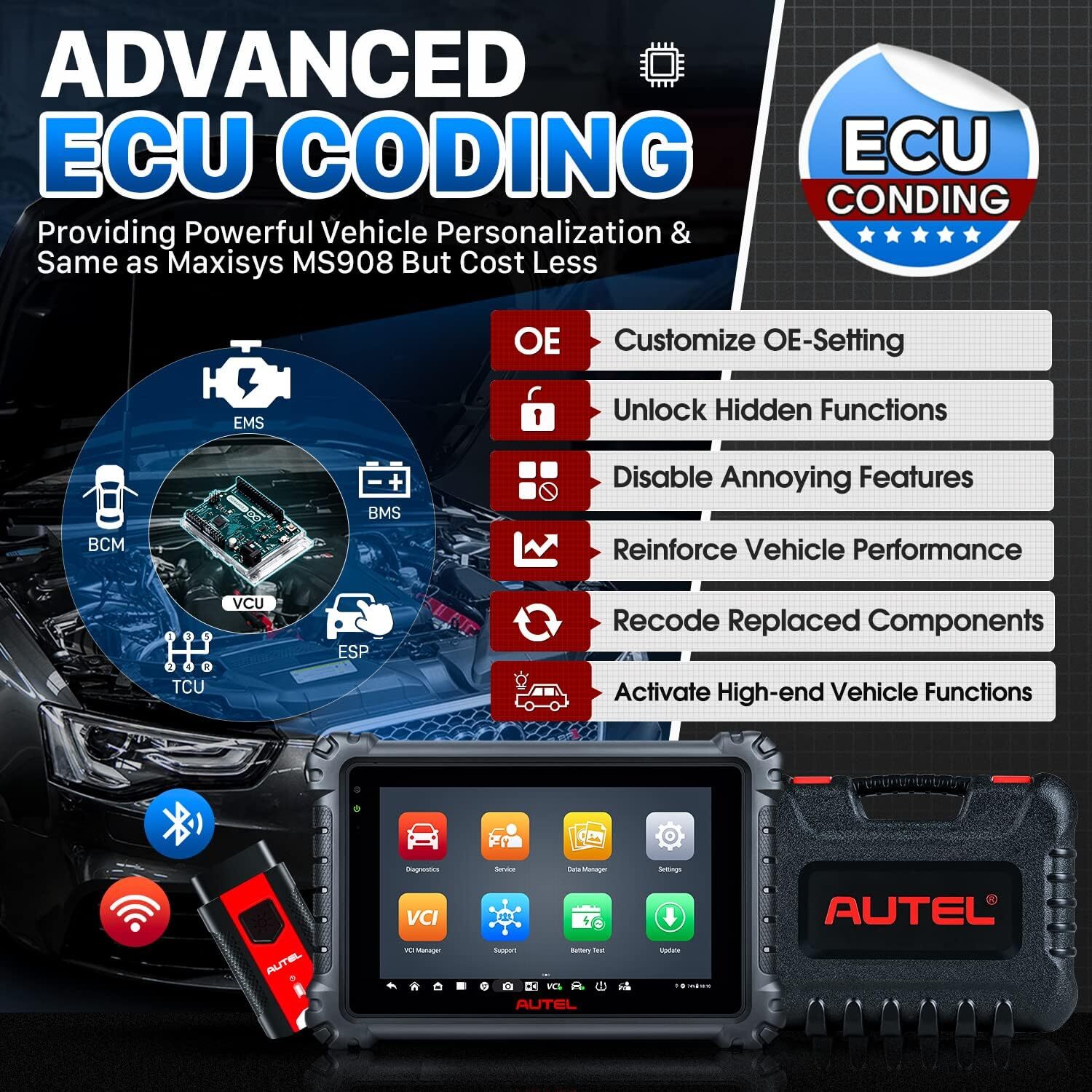 2025 New Autel MaxiCom MK906 Pro MS906 PRO Coding Full System Diagnostic Scanner